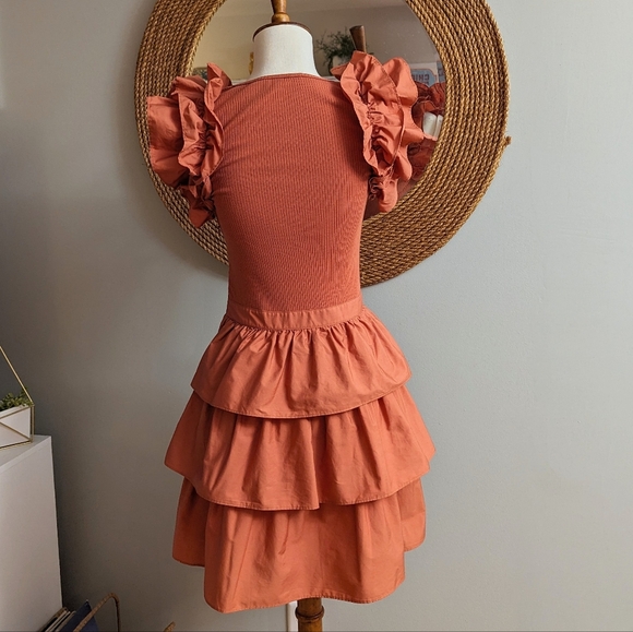 Ulla Johnson Hanna Ruffle Mini Dress in Auburn - Picture 5 of 7